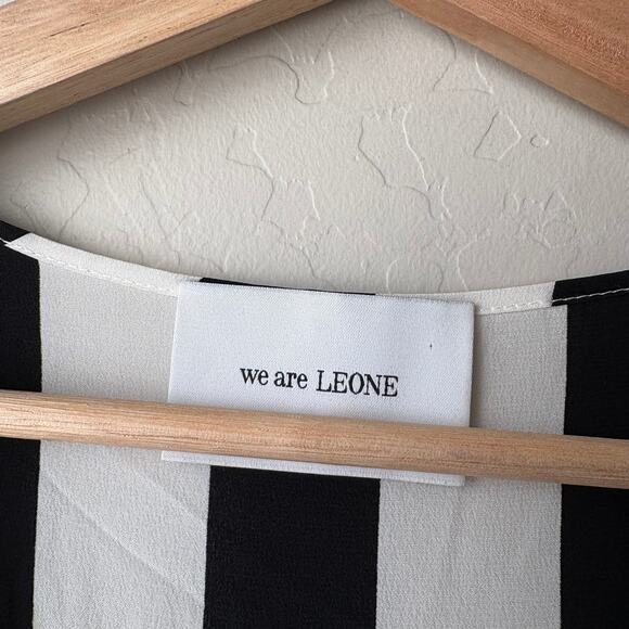 We Are‎ Leone Dress Silk Contrast Maxi Cardigan Striped Belted Long Sleeve S/M - Picture 6 of 14